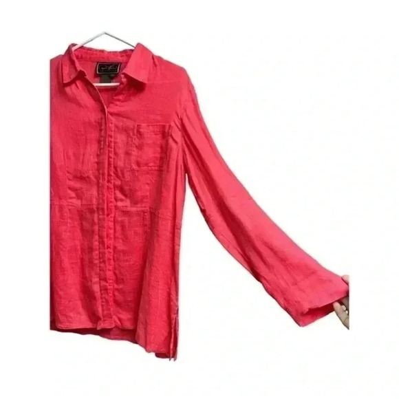 Diane Gilman 100% Linen Button Down‎ - Picture 4 of 6